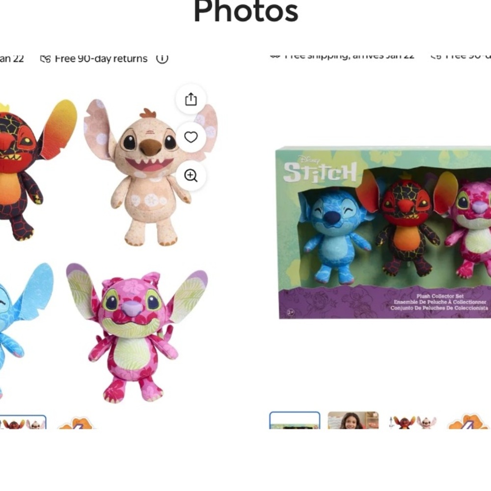 Disney Stitch Plush Toy Set - Multicolor